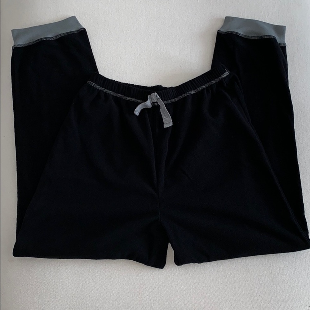 Boys fleece PJs black with gray trim